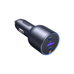 شاحن سيارة بمنفذ USB-A ومنفذين USB-C بقوة 75W من يوجرين - رمادي
