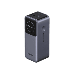بطارية متنقلة بسعة 12000MAH بمخرج USB-A ومخرج USB-C بقوة 100W مع شاشة رقمية من يوجرين - رمادي
