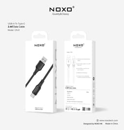 كيبل USB-A to USB-C من السيليكون بطول 1M من NOXO - أسود