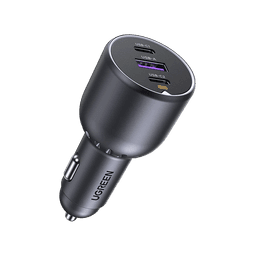 شاحن سيارة بمنفذ usb ومنفذين USB-C بقوة 130 واط من يوجرين - رمادي