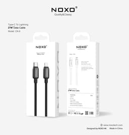 كيبل USB-C to Lightning من القماش بطول 1M من NOXO - أسود
