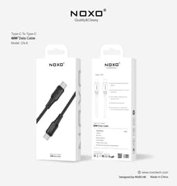 كيبل USB-C to USB-C من السيليكون بطول 1M_ بقوة 60W من NOXO - أسود