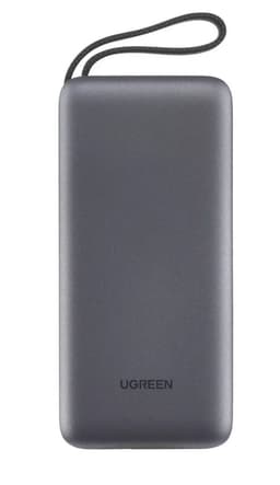 شاحن متنقل بسعة 20000MAH بمنفذ USB-C ومنفذ USB-A مع سلك مدمج بتقنية Nexode - من يوجرين _رمادي