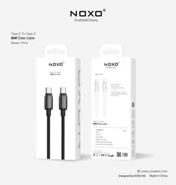 كيبل USB-C to USB-C من القماش بطول 1M_ بقوة 60W من NOXO - أسود
