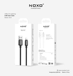كيبل USB-A to Lightning من القماش بطول 1M من NOXO - أسود