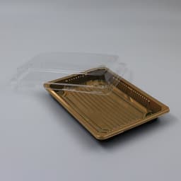 صحن بلاستيك بغطاء شفاف