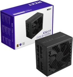 محول طاقة NZXT C1000 Gold Core - 1000W ATX 3.1 Power Supply - 80 PLUS Gold - Cybenetics Platinum - Fully Modular - PCIe 5.1 600W 12V-2x6 - Zero RPM Fan - 105°C Capacitors - Black