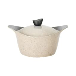 لاهويا قدر طهي جرانيت مع الغطاء 28 سم، كريمي - Granite POT 28CM