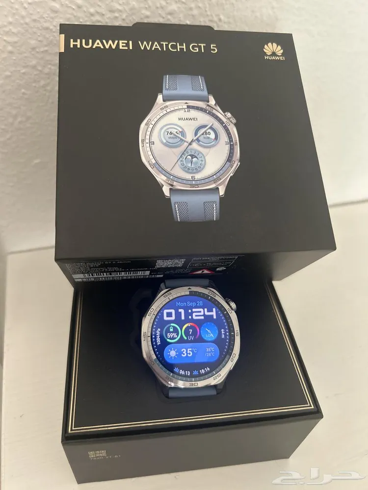 اعة هواوي Huawei Watch GT 5 46mm أزرق مع العلبة والشاحن — صورة 2