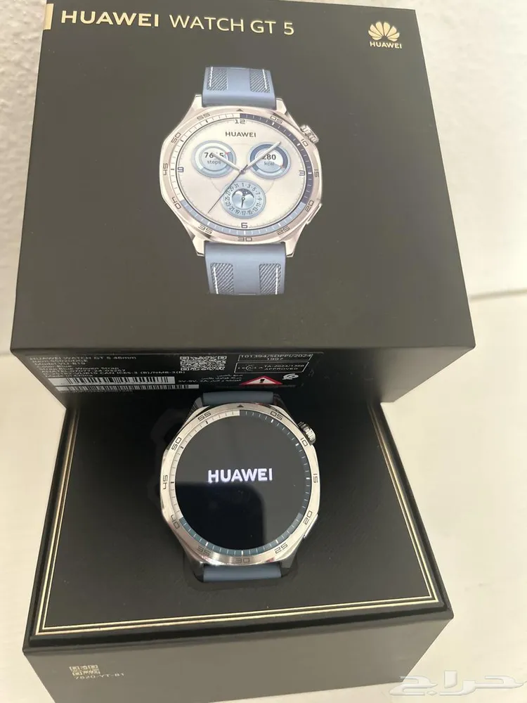 اعة هواوي Huawei Watch GT 5 46mm أزرق مع العلبة والشاحن — صورة 1