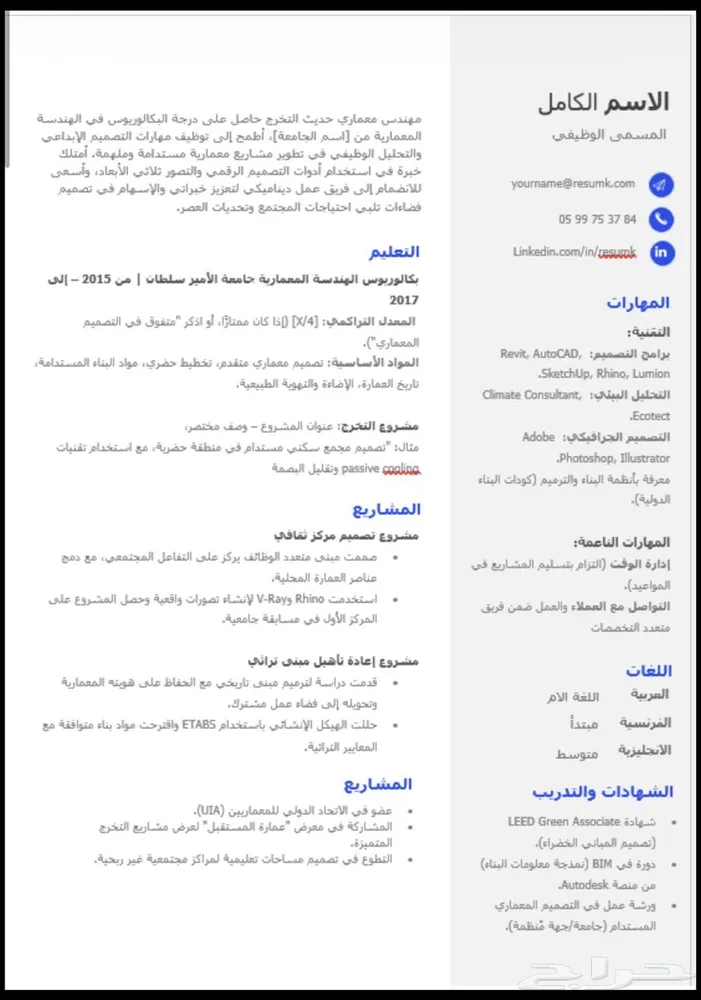 سيرة ذاتية ATS — صورة 2