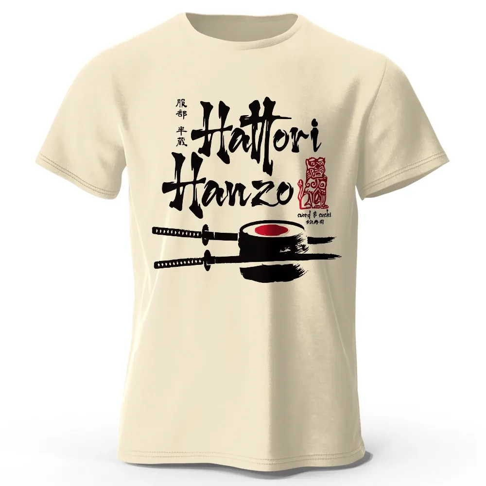 Men's Hattori Hanzo Printed T-Shirt 100% Cotton Oversized Ninja Graphic Tees for Women Summer Tops Samurai Streetwear — صورة 1