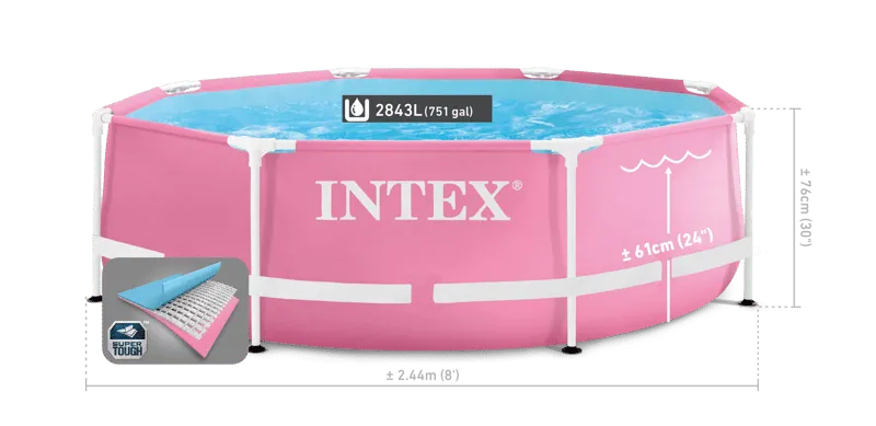 انتيكس مسبح باطار 244.00 سم×244.00 سم×76.00 سم,4 أشخاص,وردي