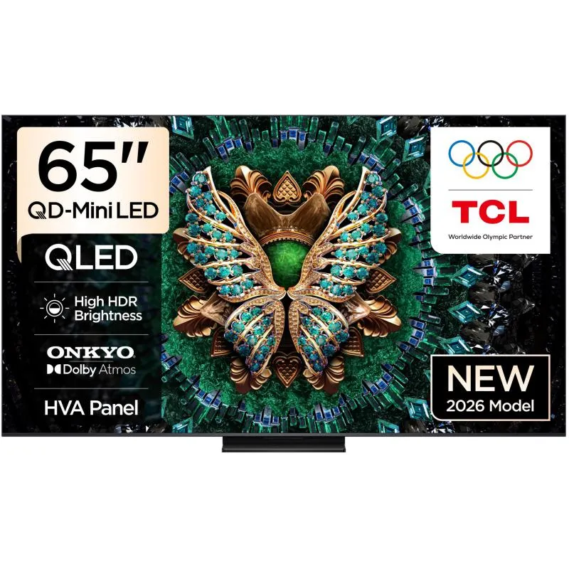 تي سي ال 65 بوصة تلفزيون ذكي، دقة 4 كيه QD Mini-LED، 144 هرتز، اسود، سي 6 كي برو
