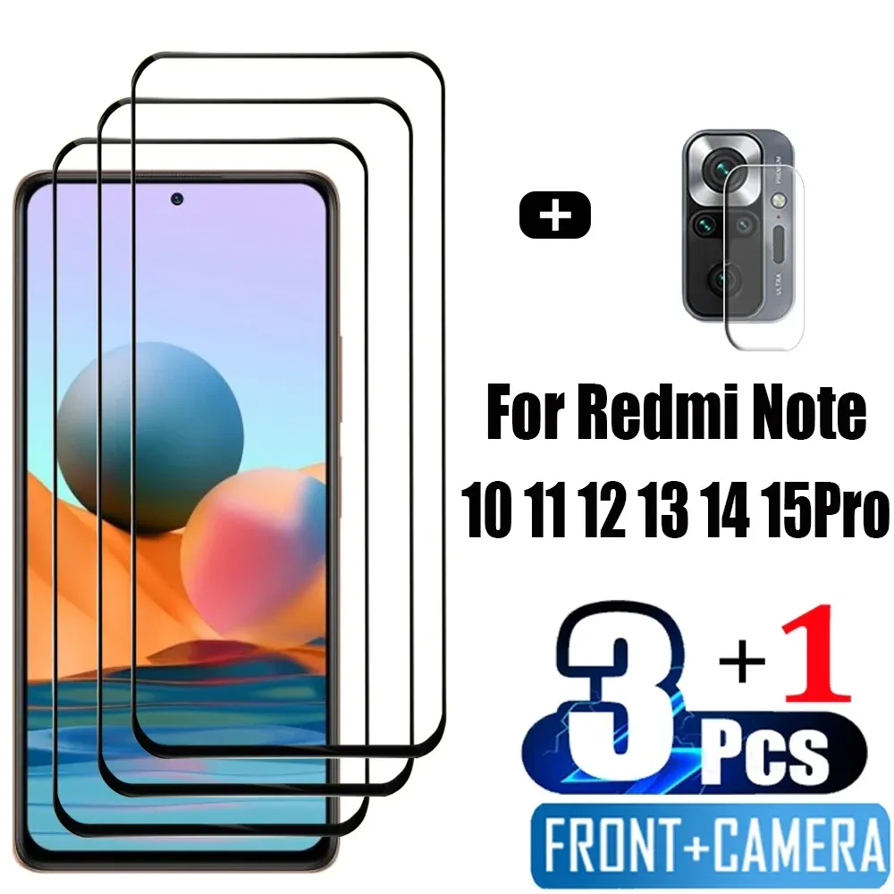 بيليكولا ، زجاج مقسى من الأمام ل Xiaomi Redmi Note 15 14 10 11 12 13 Pro 5G واقيات الشاشة Redmi Note 12S 11S 10S فيلم واقية Note10 S فيلم الهاتف Note11 Tempered Glass Redmi Note12 Pro Plus فيلم عدسة الكاميرا — صورة 1