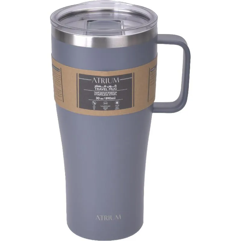 اتريوم كوب، كوب معزول بمقبض، بارد/ساخن، 890.00 ml ( 1.57 pt )، رمادي