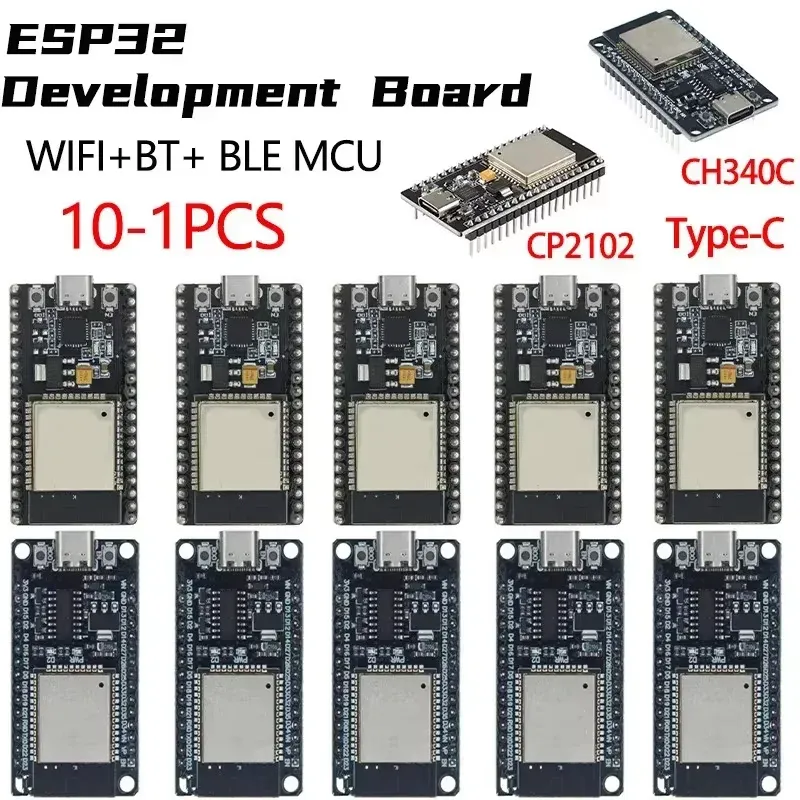 لوحة تطوير ESP32 ESP32S DEVKIT V1 لاسلكية واي فاي وبلوتوث مع منفذ USB صغير/منفذ TYPE-C ثنائي النواة CH340 ESP-WROOM-32 — صورة 1