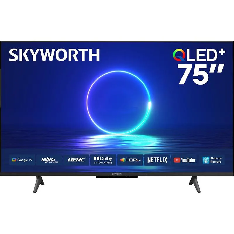 سكاي وورث 75 بوصة تلفزيون ذكي، دقة 4 كيه كيو ال اي دي+، 120 Hz، اسود، Q6800H