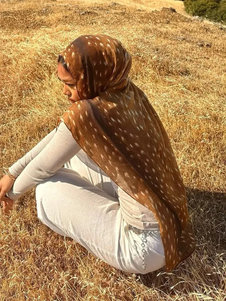 1 قطعة الحجاب المائية طباعة المرأة البوهيمي لينة الإسلام رمضان مسلم الحجاب Foulard فام شال التفاف وشاح الحجاب — صورة 1