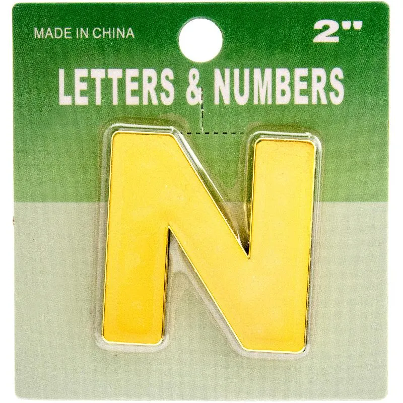 روكو أحرف بلصق ذاتي، "N"، انجليزي، ذهبي