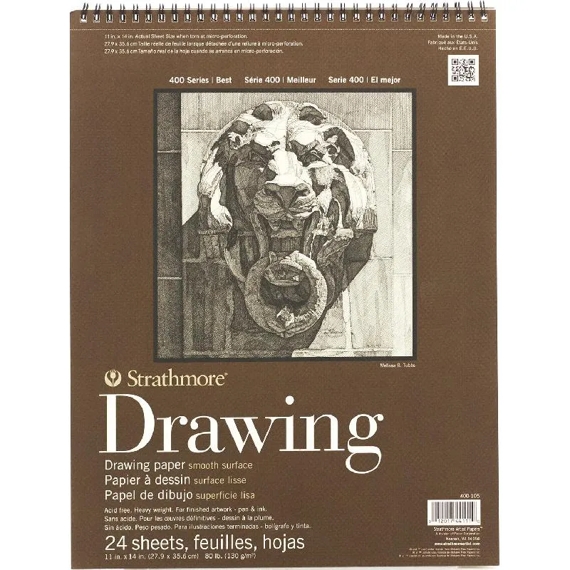 ستراثمور دفتر رسم، مخرم، 130 gsm، ابيض، 11 بوصة 14 × بوصة، 25 ورقةY