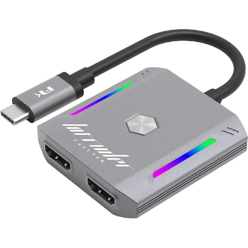 فيل تك دونغل USB-C الى منفذي HDMI محول ايه في،