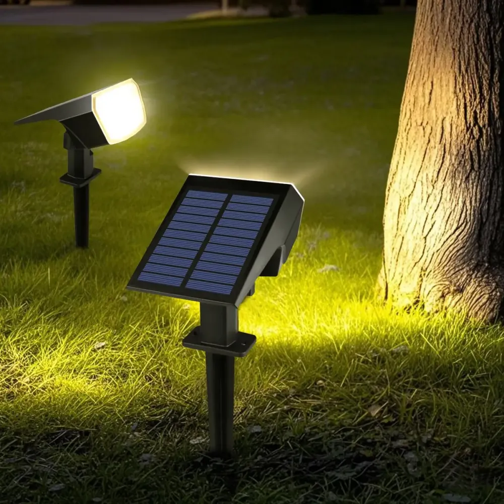 المدمج في بطارية ذات سعة كبيرة 1200mAh LED الشمسية الكاشف أضواء مقاومة للماء مصباح وقت عمل طويل لمسار الحديقة الحديقة — صورة 1
