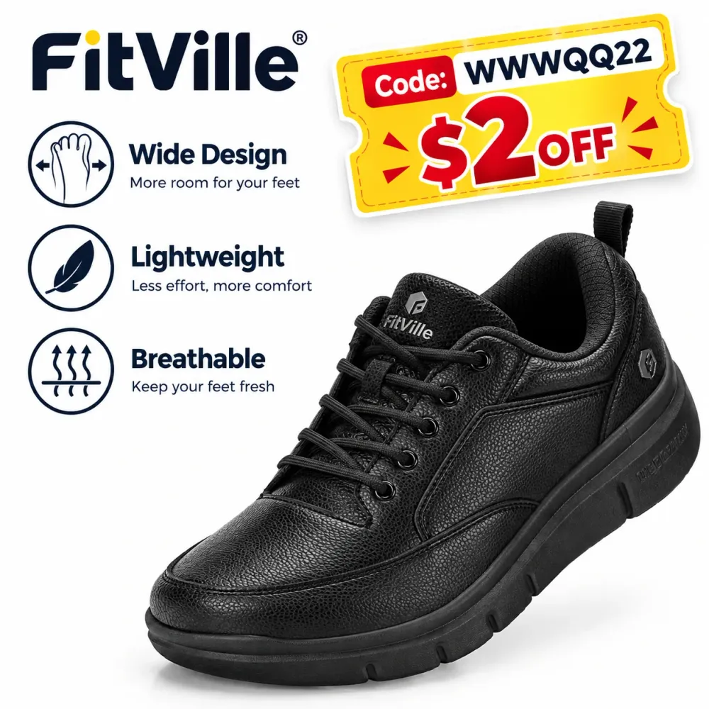 أحذية Fitville Wide Version للرجال من الجلد، أحذية المشي، أحذية أكسفورد للأعمال الرسمية، مريحة للارتداء طوال اليوم — صورة 1