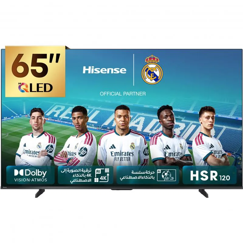 هايسنس 65 بوصة تلفزيون ذكي، دقة 4 كيه كيو ليد، 60 Hz، اسود، Q61Q