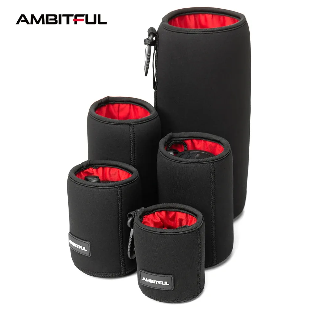 جديد AMBITFUL كاميرا عدسة حقيبة الرباط حقيبة مع حجم S M L XL لكانون سوني نيكون DSLR عدسة الكاميرا برميل مع هوك — صورة 1
