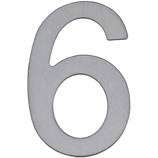 روكو أرقام بلصق ذاتي، "6"، انجليزي، فضي — صورة 1