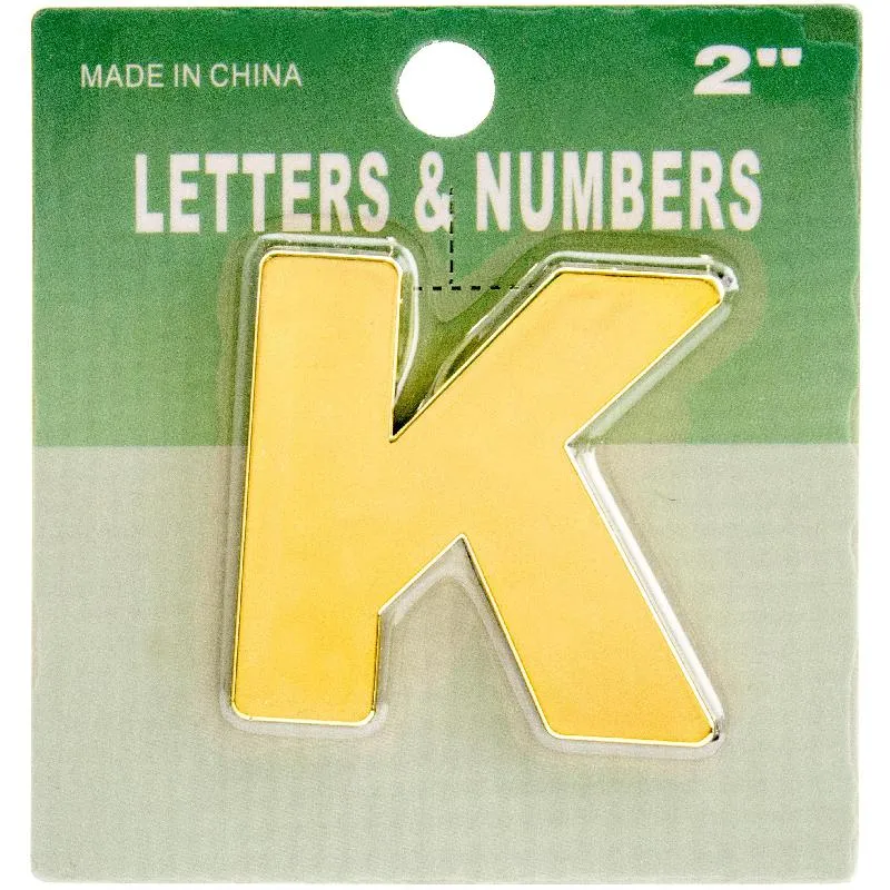 روكو أحرف بلصق ذاتي، "K"، انجليزي، ذهبي