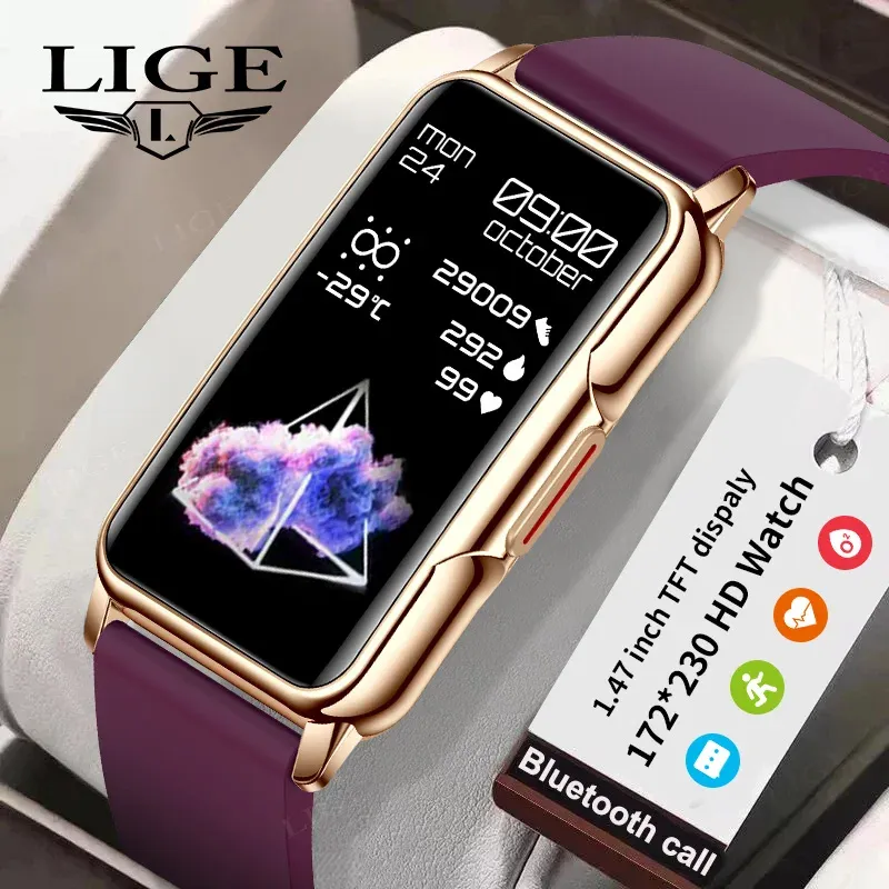 LIGE ساعة ذكية للنساء والرجال 1.47 بوصة شاشة لمس كاملة الرياضة جهاز تعقب للياقة البدنية مقاوم للماء السيدات Smartwatch 2025 لنظام أندرويد IOS — صورة 1