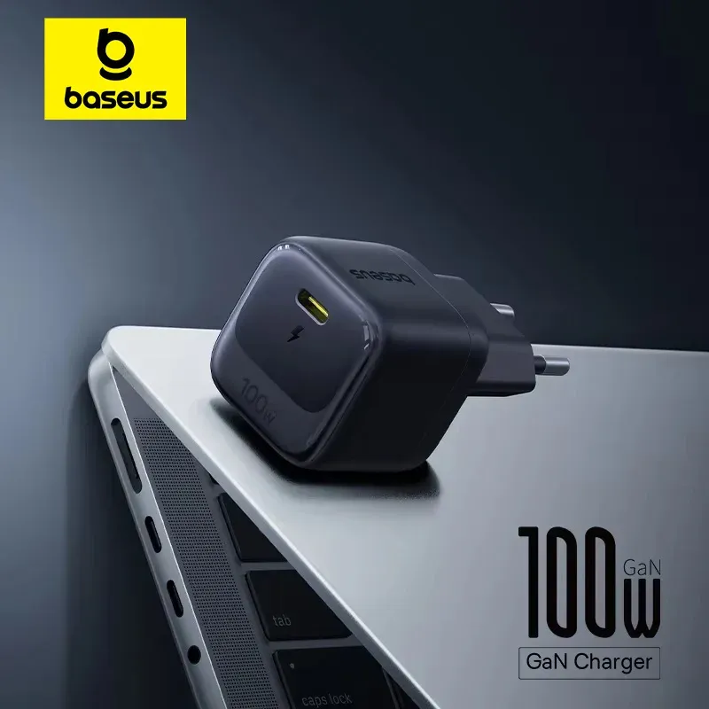 【عرض جديد】شاحن Baseus Mini 100W السريع USB C للشحن السريع لهواتف آيفون 17 و16 و15 برو ماكس وآيباد وشاومي، شاحن GaN سريع — صورة 1