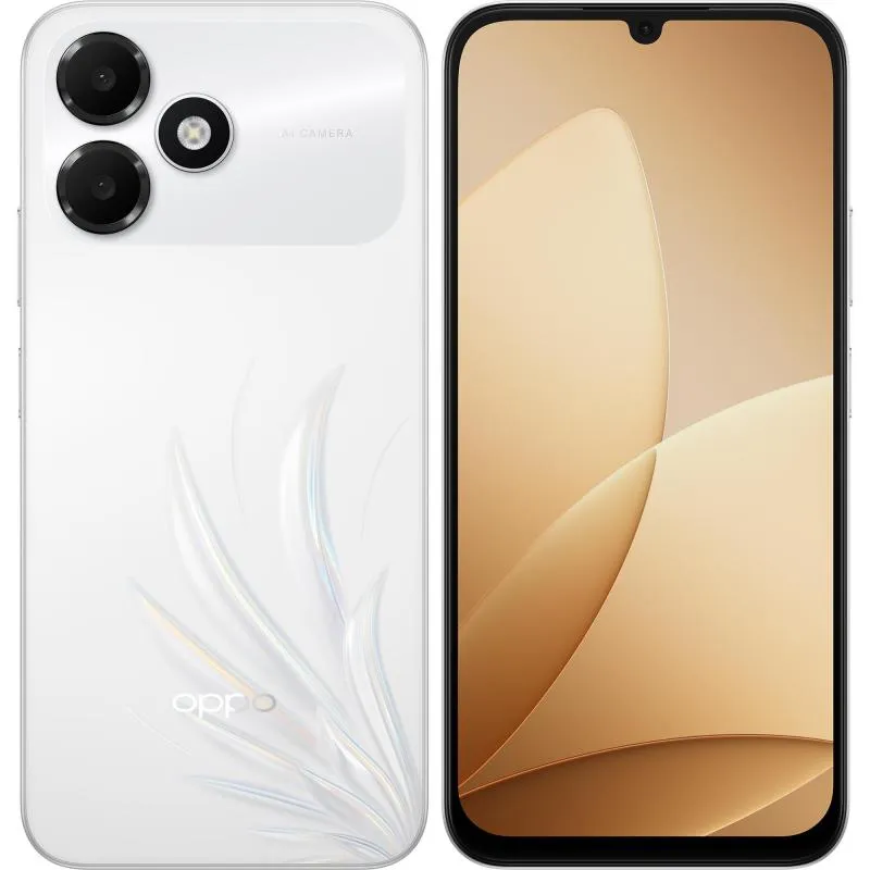 اوبو آيه6سي 4جي، 64 جيجابايت، 4 جيجابايت رام، أبيض الريشة 4G LTE، معالج يونيسوك T7250