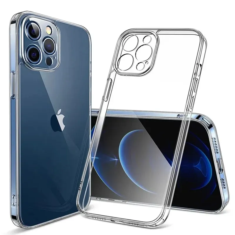 حافظة لهاتف آيفون 11 12 13 Mini 14 15 Pro Xs Max X XR 8 7 6 6s Plus SE 2020 2022 غطاء خلفي شفاف — صورة 1