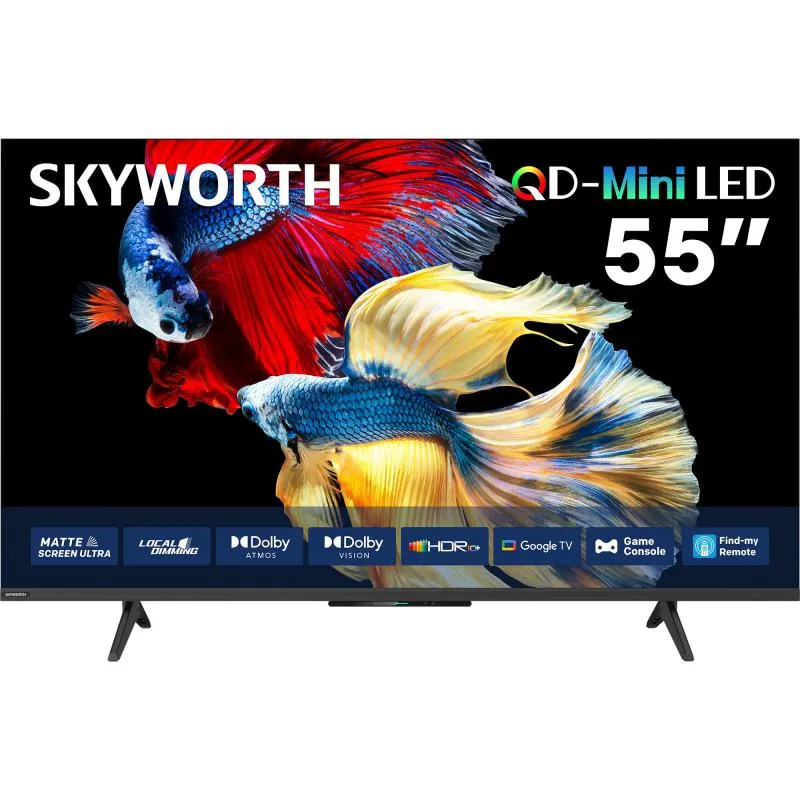 سكاي وورث 55 بوصة تلفزيون ذكي، دقة 4 كيه QD Mini-LED، 60 Hz، اسود، X6600H