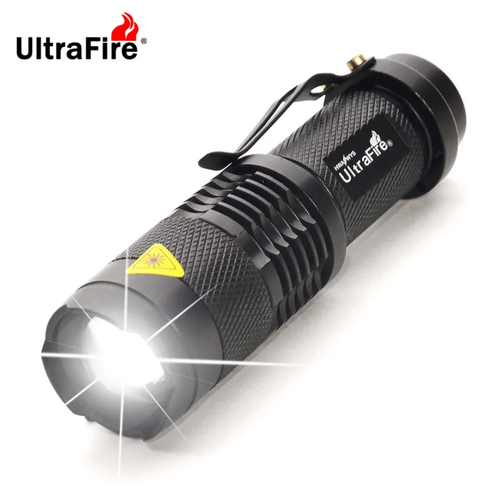 مصباح يدوي UltraFire SK68 EDC بنمط واحد أو ثلاثة أنماط اختيارية مع بطارية AA 14500 مصباح يدوي صغير قابل لإعادة الشحن مع مشبك ومصباح يدوي صغير قابل للتكبير والتصغير للجيب للتخييم والمشي لمسافات طويلة والاستخدام اليومي — صورة 1