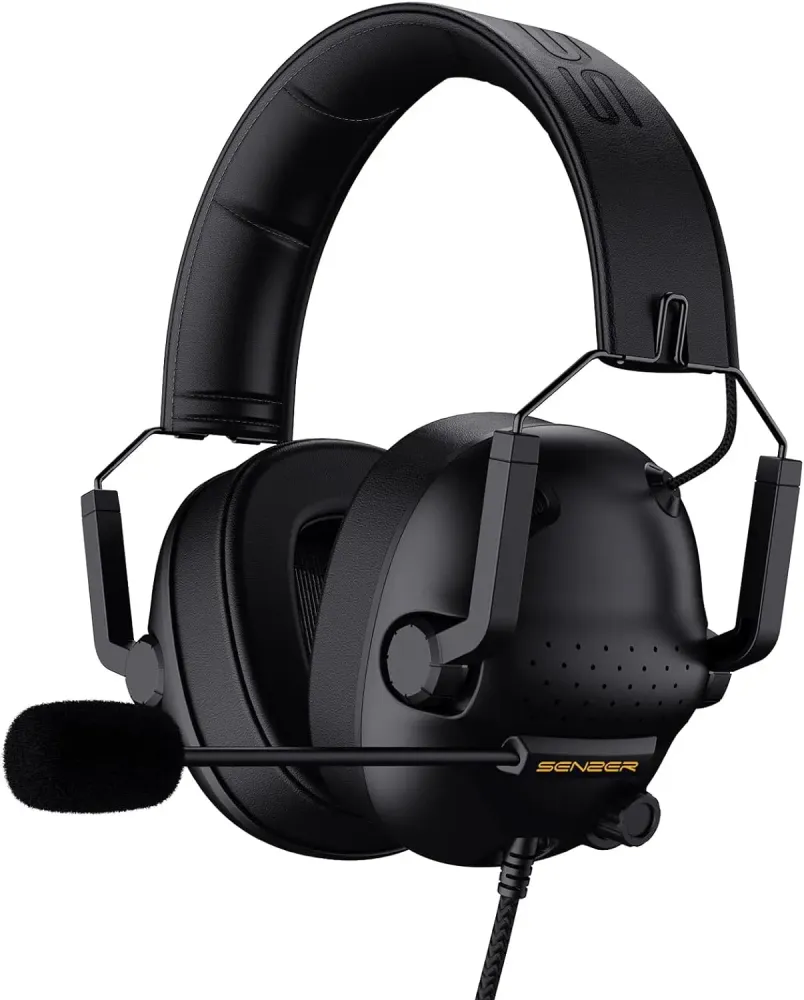 سماعة ألعاب SENZER SG500 Surround Sound Pro مع ميكروفون لإلغاء الضوضاء - سماعات رأس محمولة قابلة للطي لأجهزة الكمبيوتر الشخصية، PS4، PS5، Xbox — صورة 1