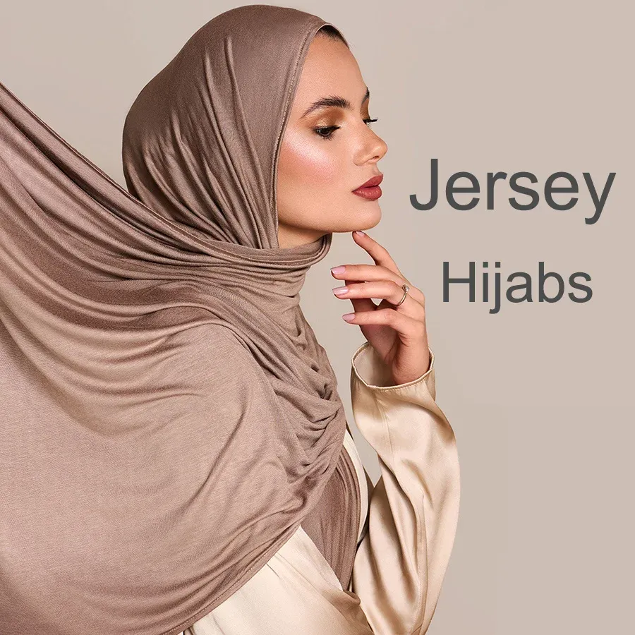 وشاح حجاب قطن جيرسيه ناعم للنساء ، شال إسلامي طويل ، عمامة سادة ، لفافات رأس ، عصابة رأس أفريقية ، 170x60 سم — صورة 1
